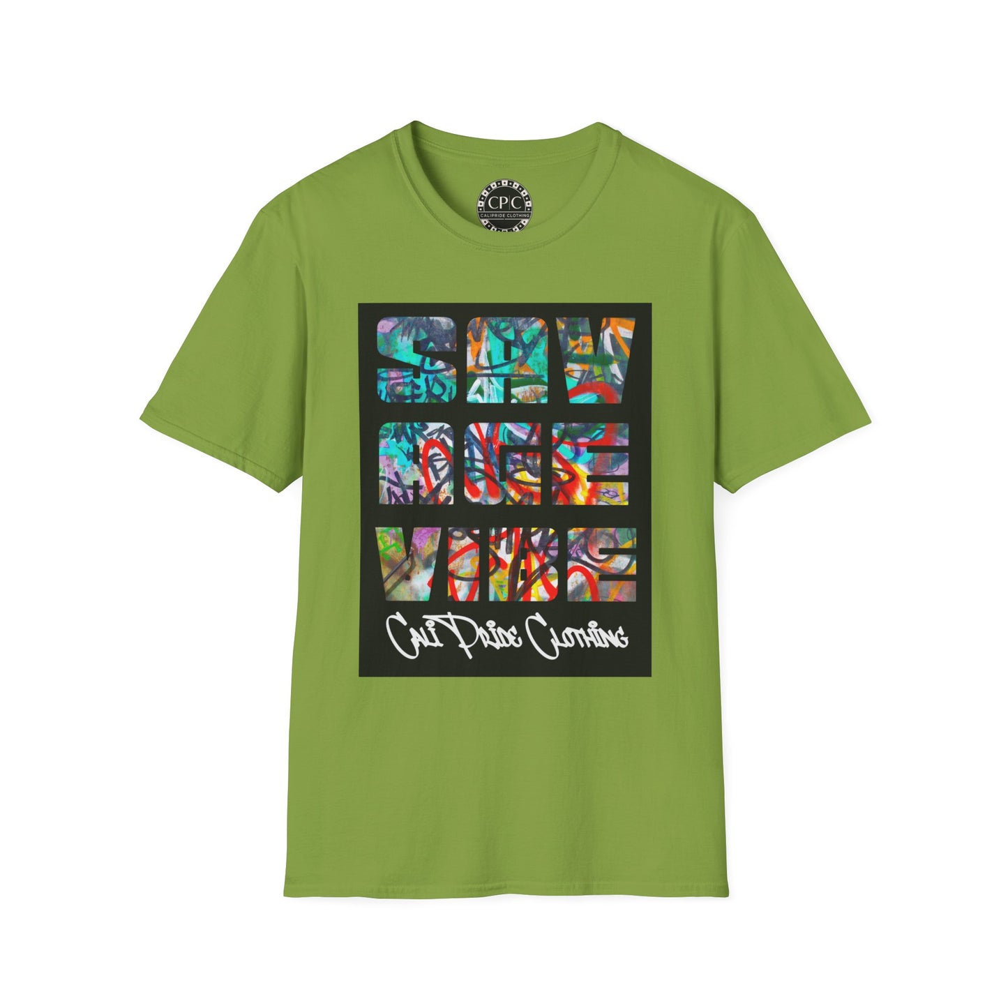 "Savage Vibe Graffiti Block" Series, Multi-color Graffiti w white logo — CaliPride Clothing
