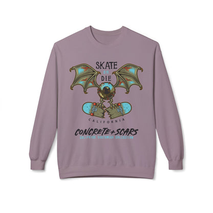 Concrete & Scars Collection - Skate or Die Crazy Eye, Graphic Sweatshirt — CaliPride Clothing