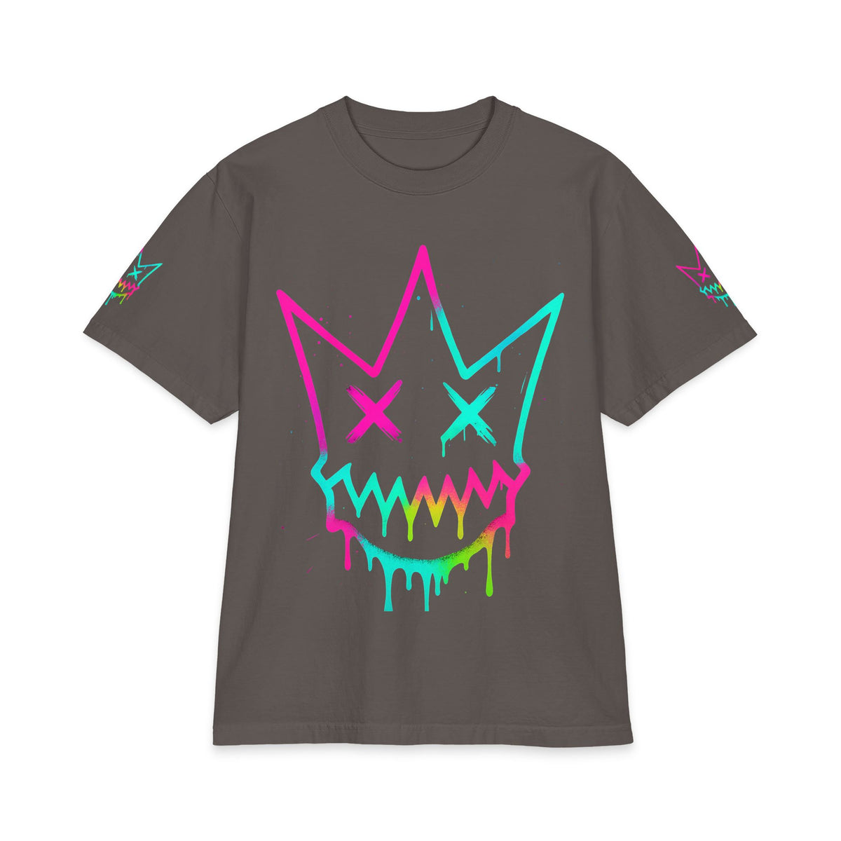 Urban Underground Collection - Neon Drip, Crown Face, Graphic 4-way T Shirt - CaliPride Clothing