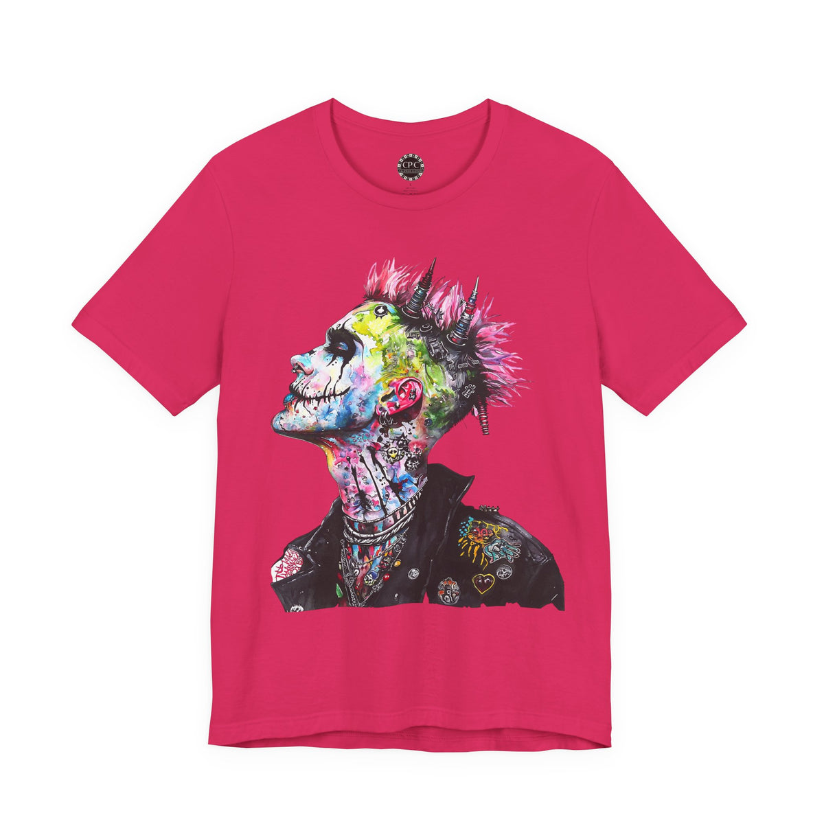 Punk Resurrected Collection - Color sketched Tattooed Joker, Graphic T-Shirt - CaliPride Clothing