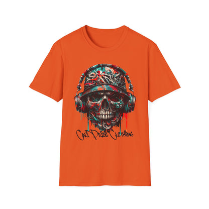 Graffiti Skull with Headphones Graphic T-Shirt - CaliPride Clothing
