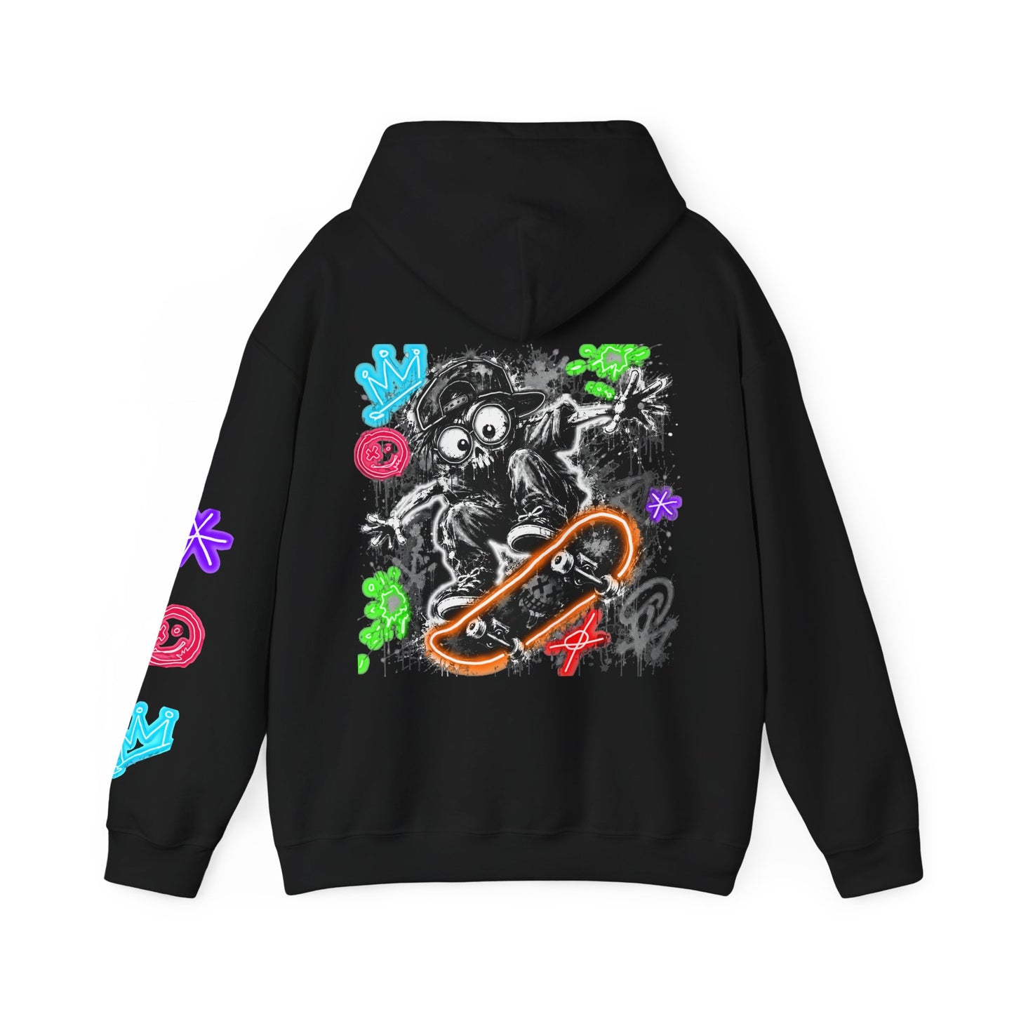 Skate & Surf Collection - Neon Skizzy Skater Graphic Hoodie, multiple colors | CaliPride Clothing