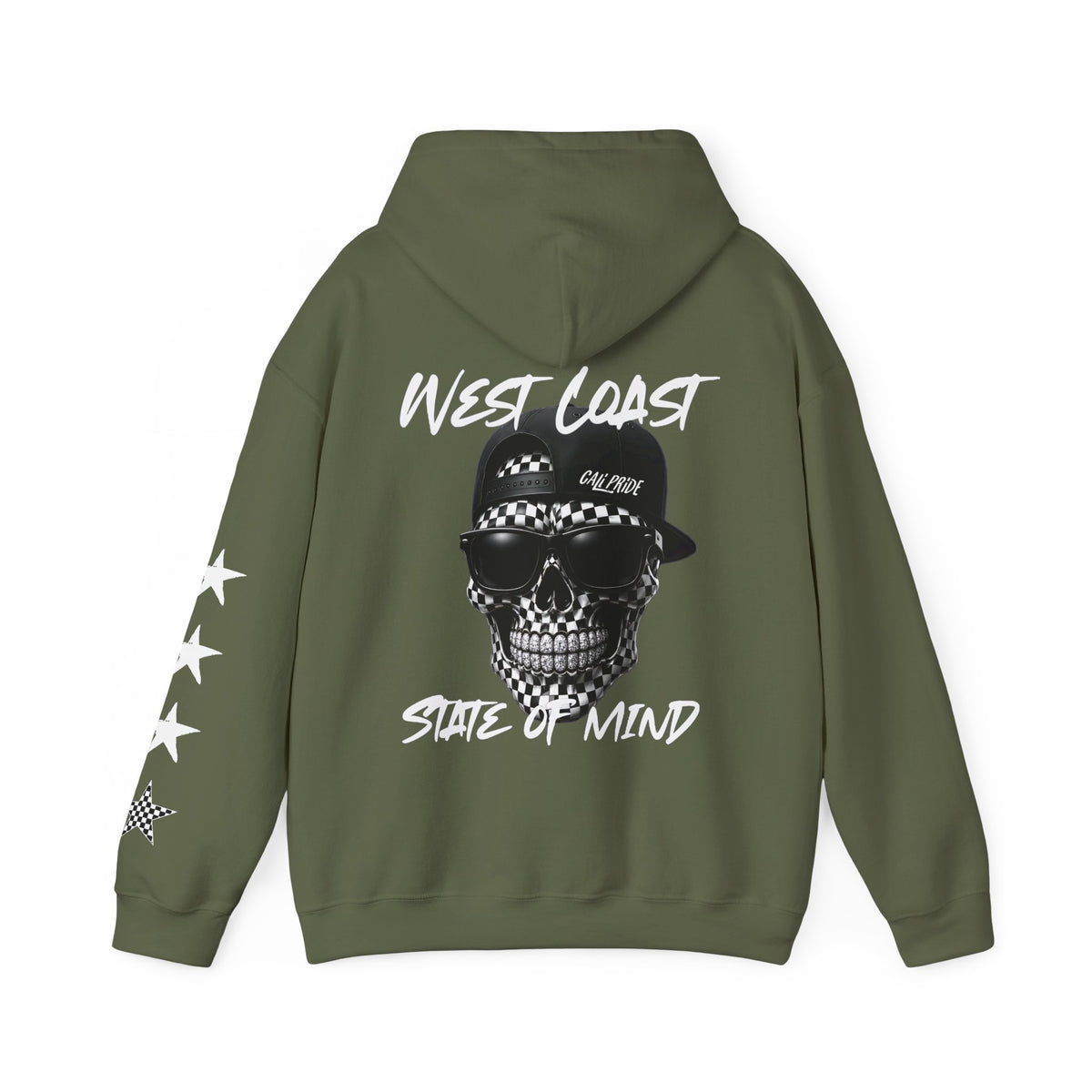 Urban Underground Collection | West Coast State of Mind - B&W Checkered OG Sugar Skull Hoodie - CaliPride Clothing