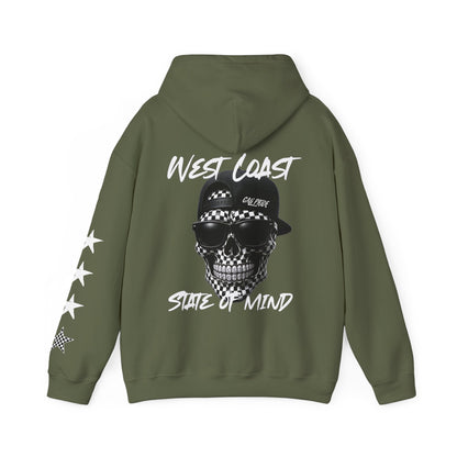 Urban Underground Collection | West Coast State of Mind - B&W Checkered OG Sugar Skull Hoodie - CaliPride Clothing