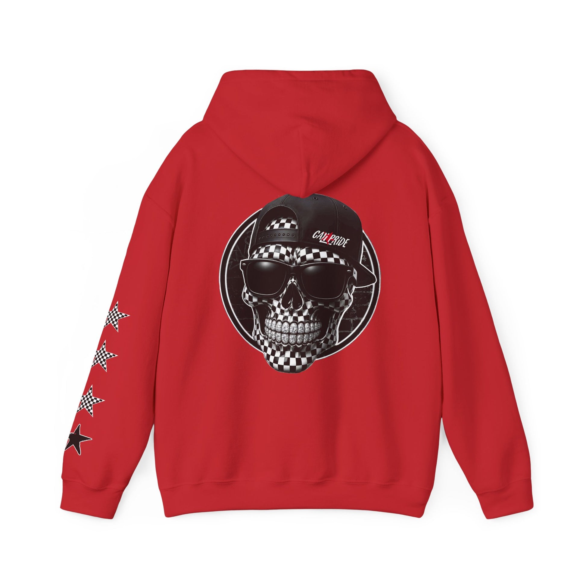 Urban Underground Collection | West Coast Vibe series - Checkered Sugar Skull & Stars Hoodie - CaliPride Clothing