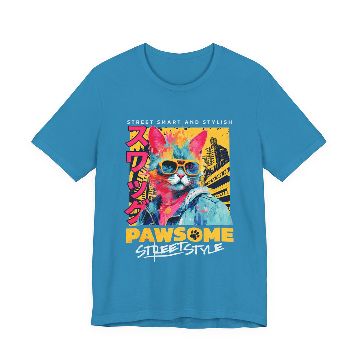 Urban Underground Collection - Who's Pawsome Urban Cat, Graphic T Shirt - CaliPride Clothing