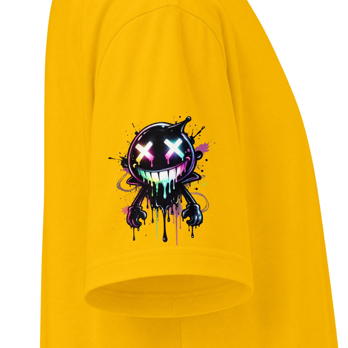 Urban Underground Collection - Neon Drip Smiley, Graphic 4-way T Shirt - CaliPride Clothing