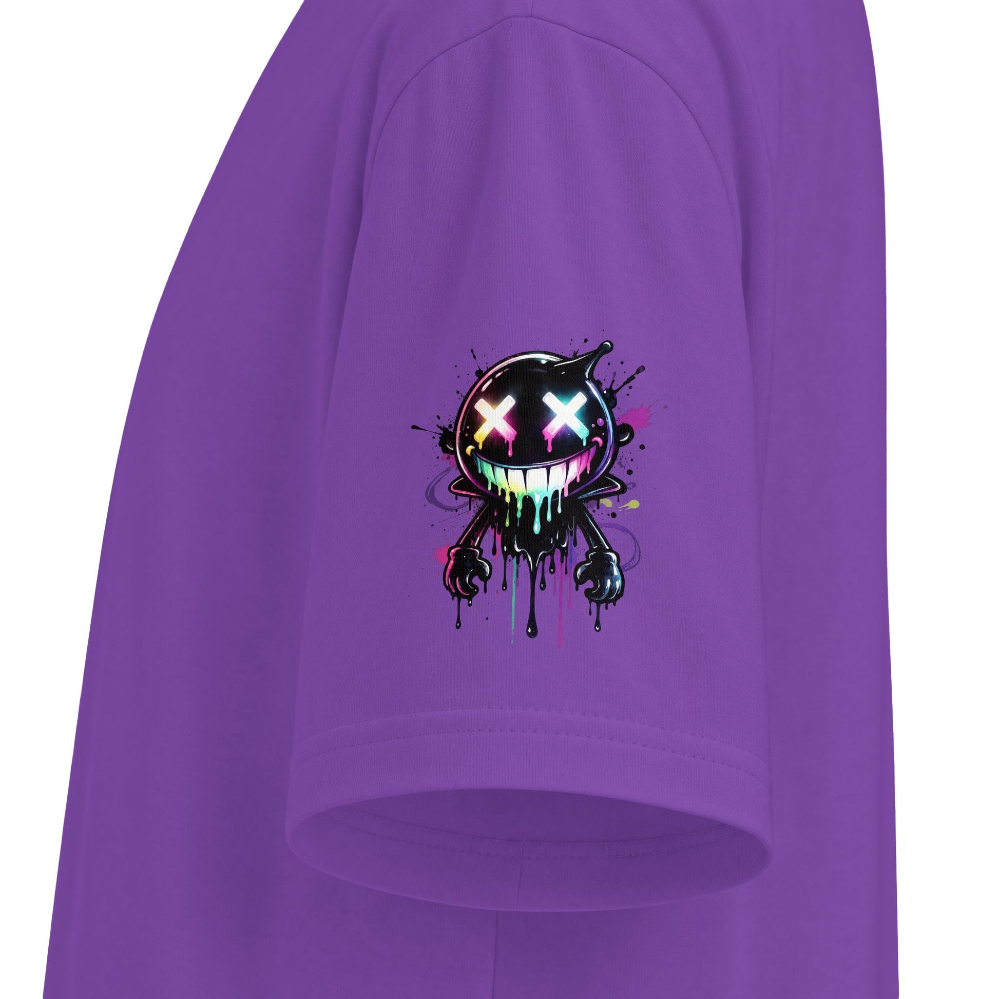 Urban Underground Collection - Neon Drip Smiley, Graphic 4-way T Shirt - CaliPride Clothing