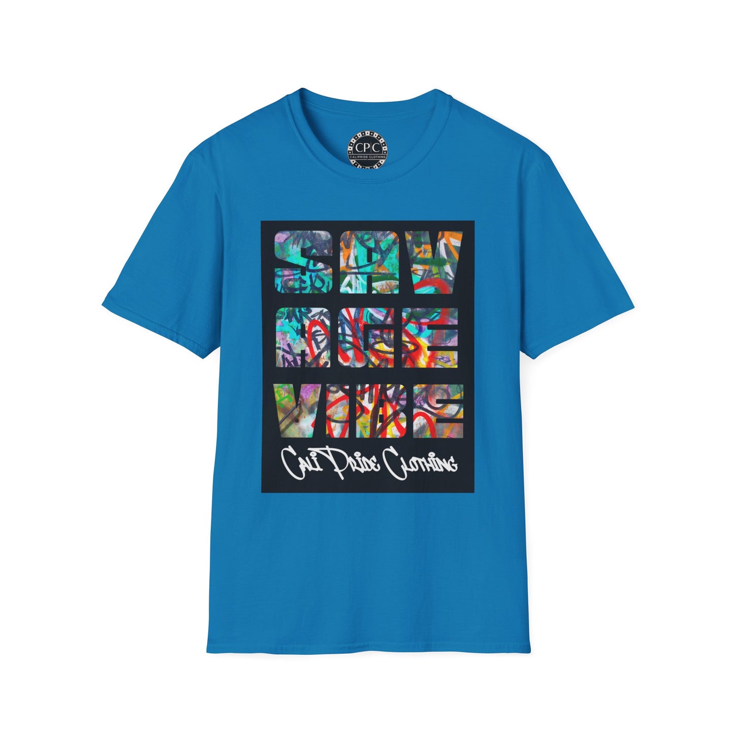 "Savage Vibe Graffiti Block" Series, Multi-color Graffiti w white logo — CaliPride Clothing