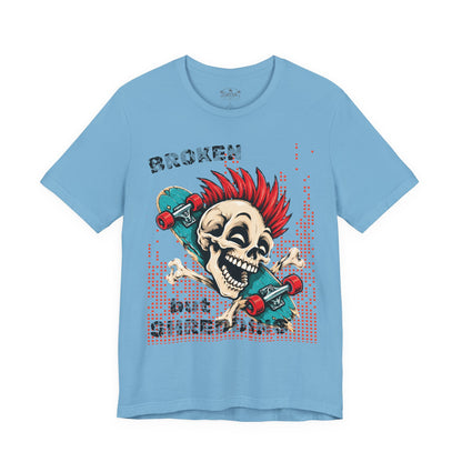 Skate & Surf Collection - Broken but Shredding, Vintage Skeleton Graphic T-Shirt — CaliPride Clothing
