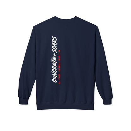 Concrete & Scars Skatewear Collection - Vertical Logo, Graphic Sweatshirt — CaliPride Clothing