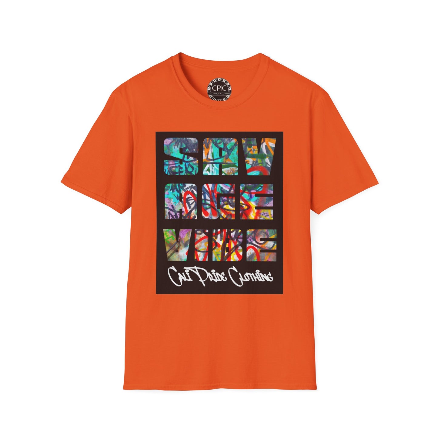 "Savage Vibe Graffiti Block" Series, Multi-color Graffiti w white logo — CaliPride Clothing
