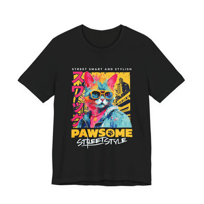 Urban Underground Collection - Who's Pawsome Urban Cat, Graphic T Shirt - CaliPride Clothing