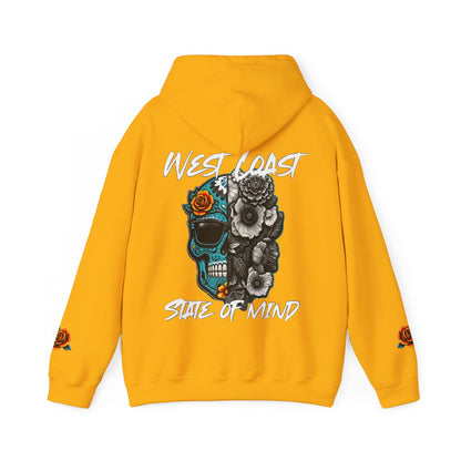 Urban Underground Collection | West Coast State of Mind - Floral & Turquoise Sugar Skull Hoodie | CaliPride Clothing