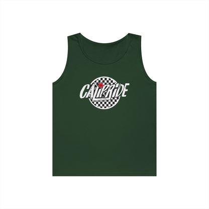 CaliPride Checkered Logo Tank Top | white logo