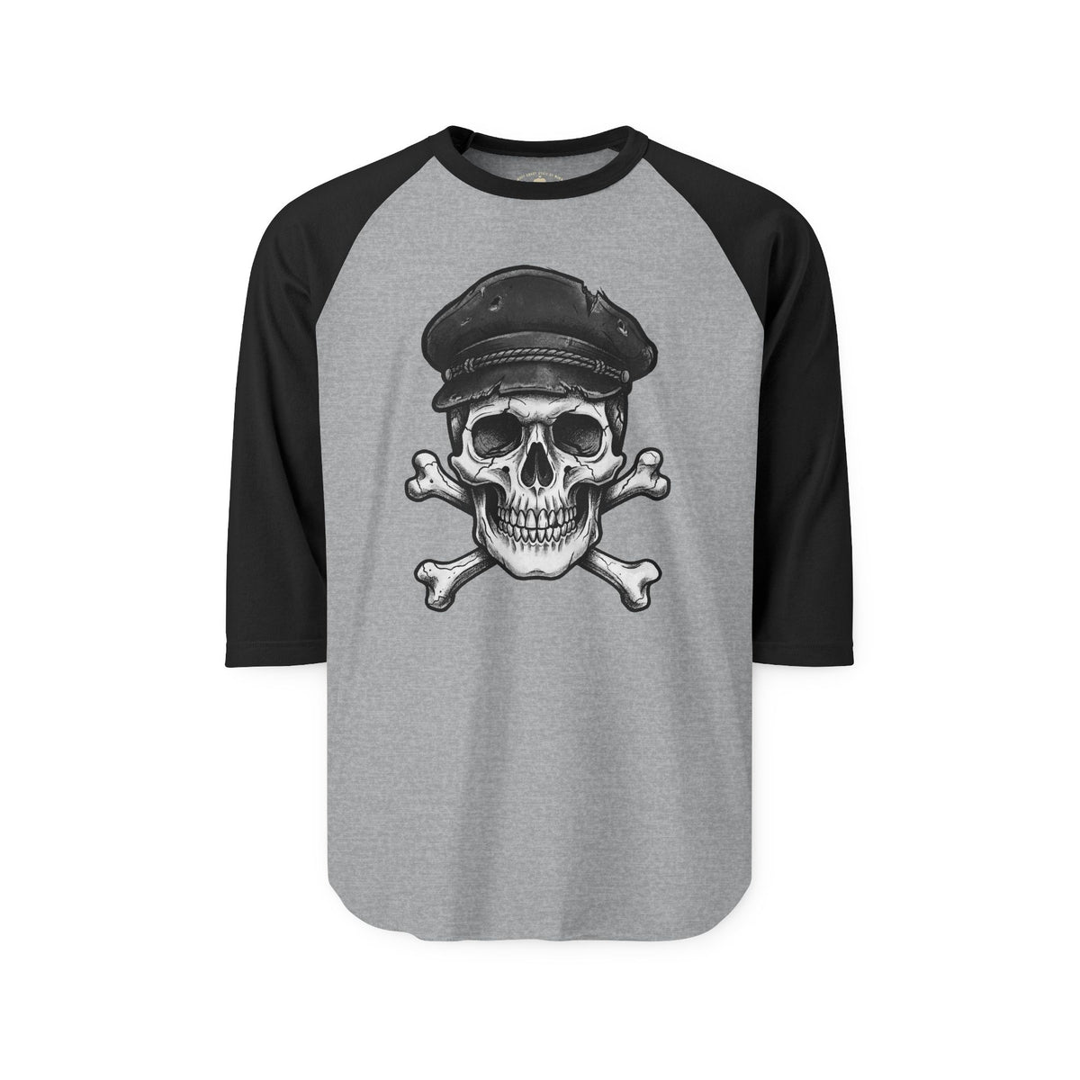 Pacific Works Collection - Raglan, Crossbones Sailor, Vintage Skeleton Graphic Raglan Tee — CaliPride Clothing