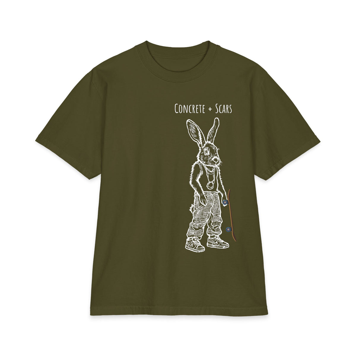 Concrete & Scars Skatewear Collection - Skateboard Bunny, Graphic T-Shirt – CaliPride Clothing