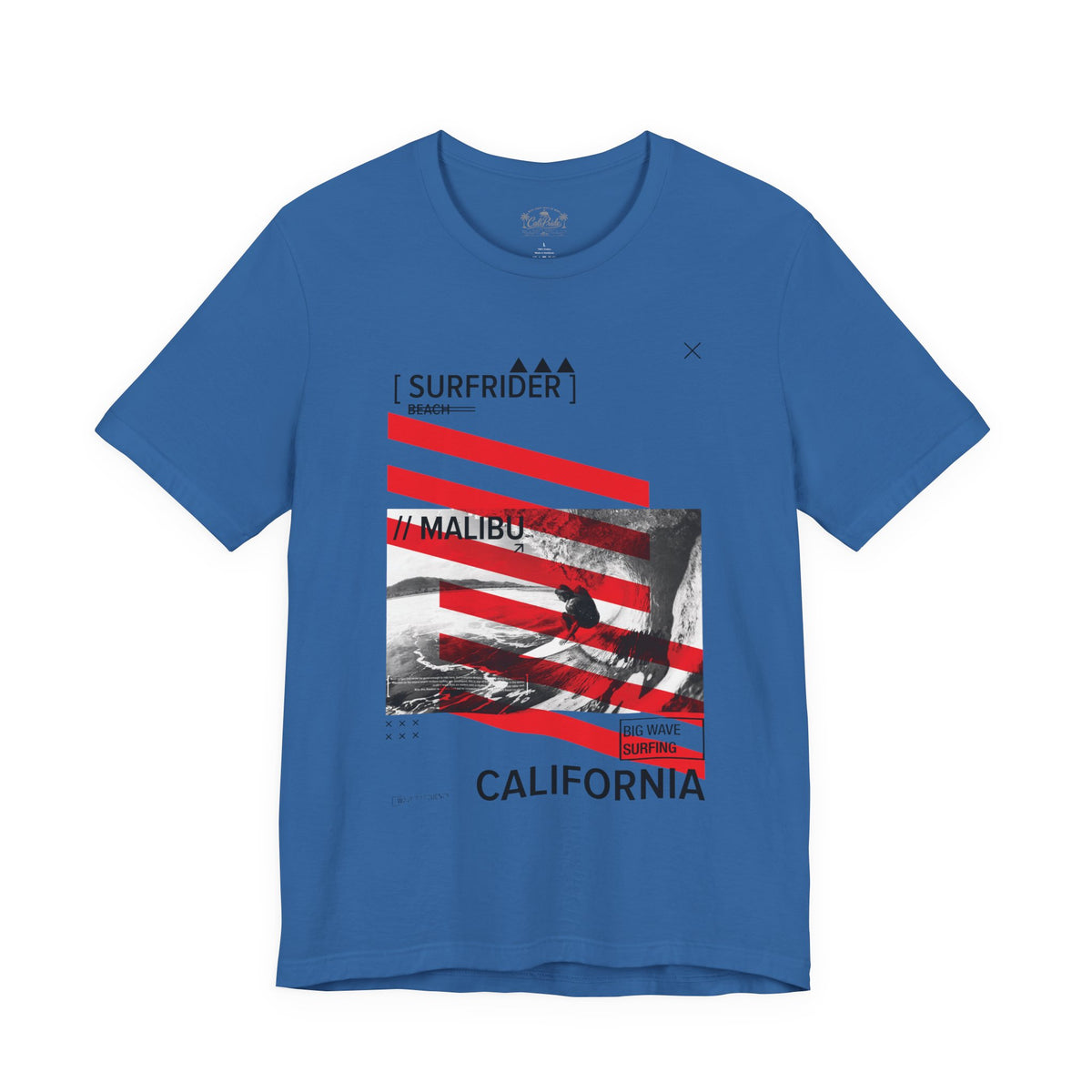 Surf & Beach Collection - Red Stripe, Malibu, Graphic T-Shirt - CaliPride Clothing