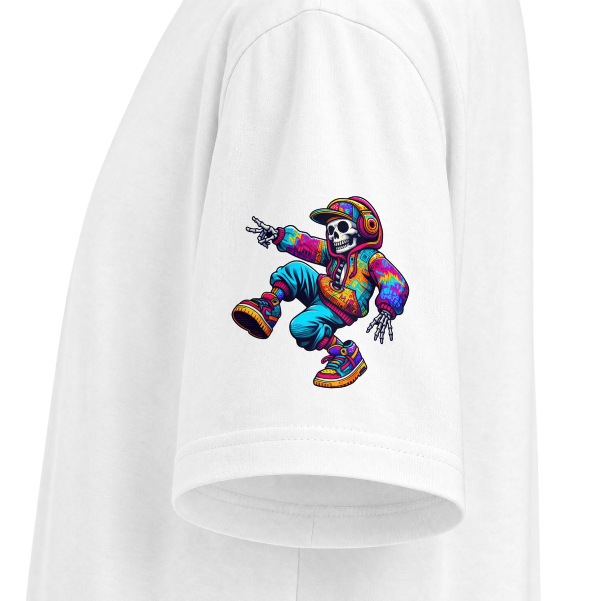 Urban Underground Collection - Neon Drip, Skeleton Jam, Graphic 4-way T Shirt - CaliPride Clothing