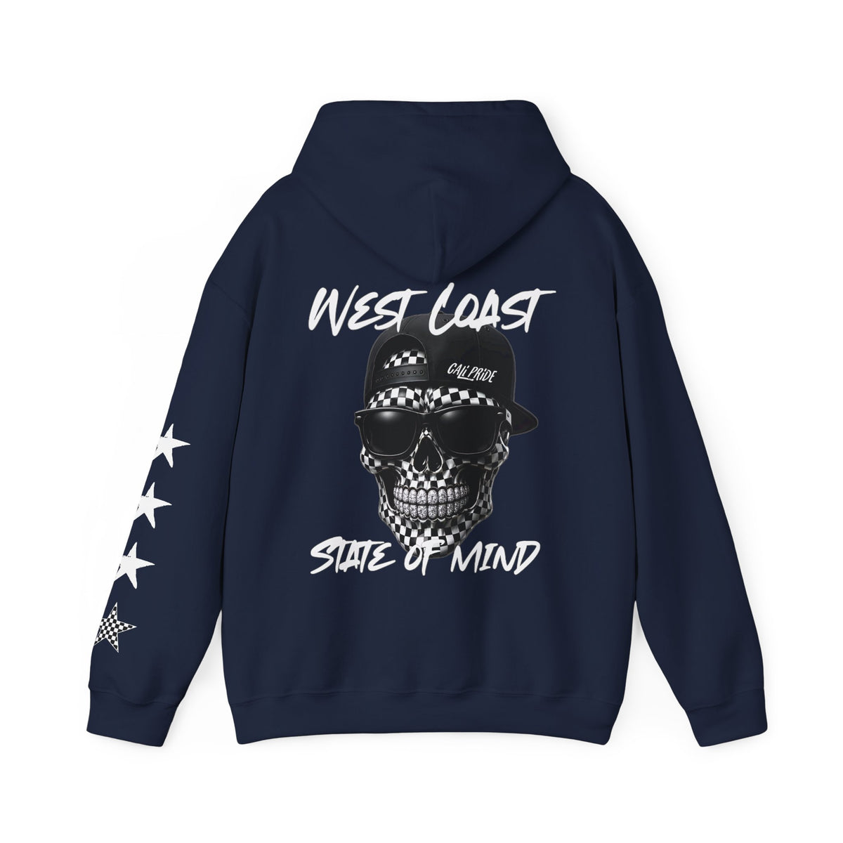 Urban Underground Collection | West Coast State of Mind - B&W Checkered OG Sugar Skull Hoodie - CaliPride Clothing