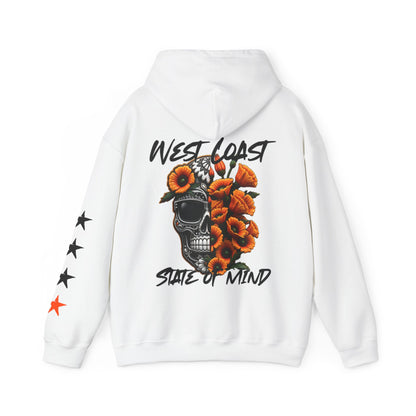 Urban Underground Collection | West Coast State of Mind - Floral Poppy & Sugar Skull Hoodie | CaliPride Clothing