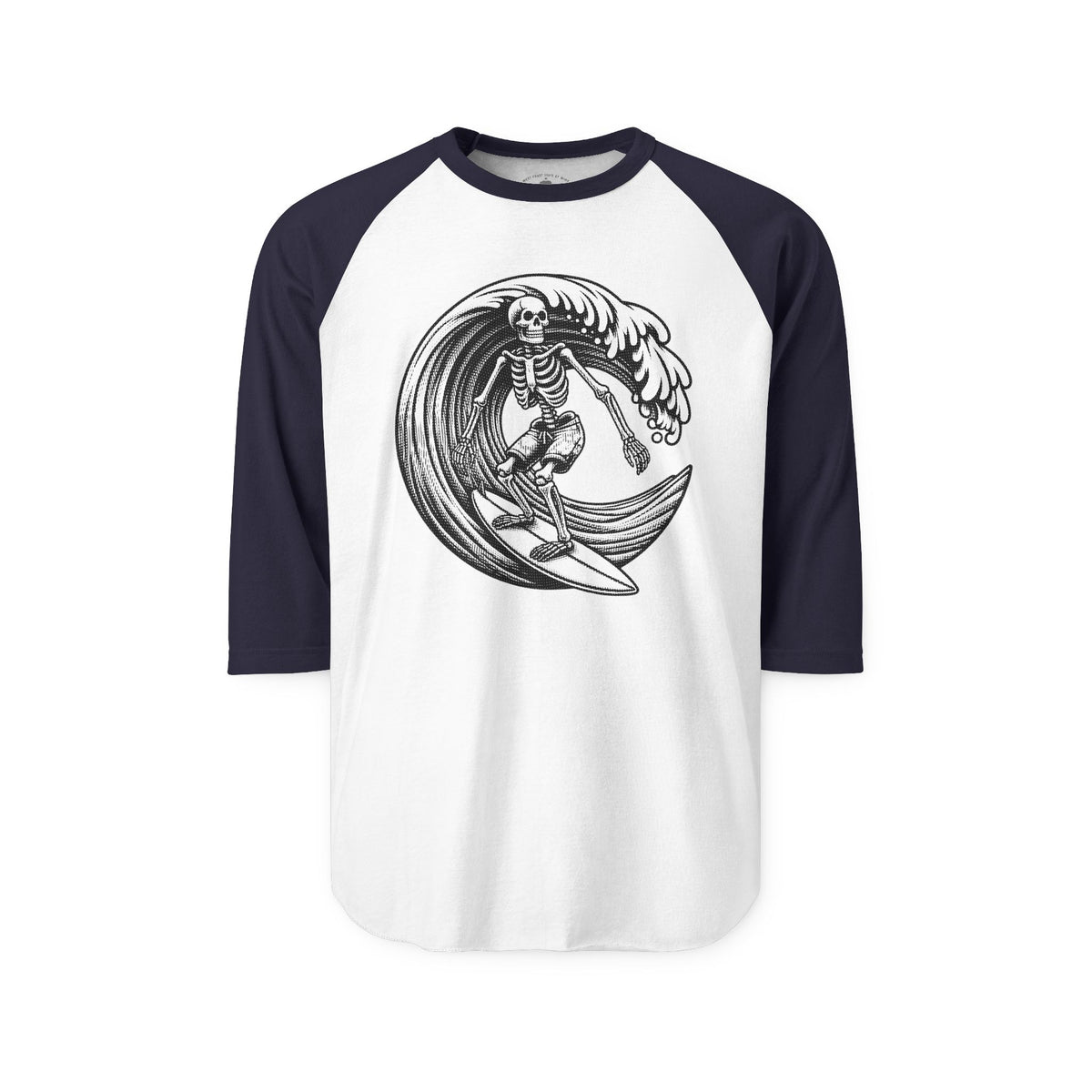 Surf & Skate Collection - Solo Swellen, Vintage Skeleton Graphic Raglan Tee — CaliPride Clothing