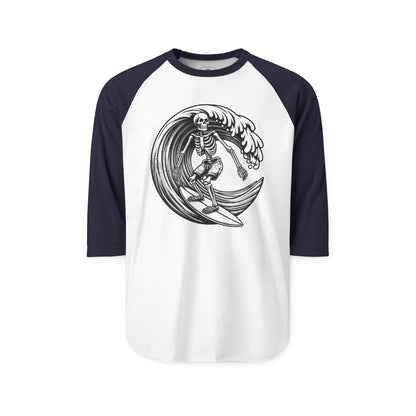 Surf & Skate Collection - Solo Swellen, Vintage Skeleton Graphic Raglan Tee — CaliPride Clothing