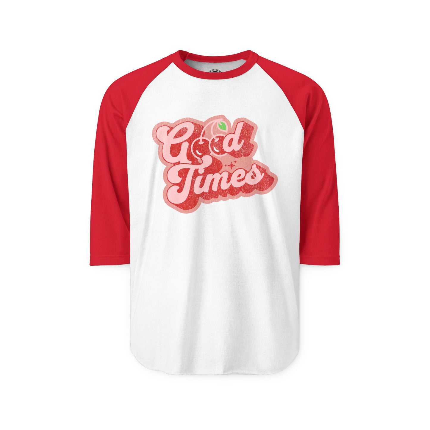 Skate & Surf Collection - Vintage Good Times Cherries, Graphic Raglan Tee — CaliPride Clothing
