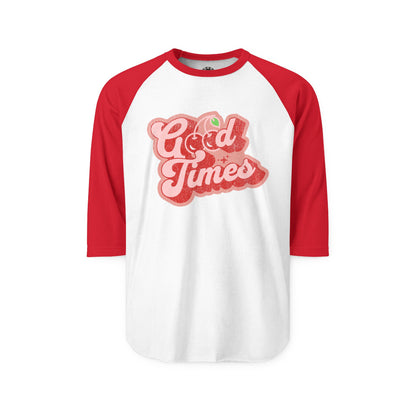 Skate & Surf Collection - Vintage Good Times Cherries, Graphic Raglan Tee — CaliPride Clothing