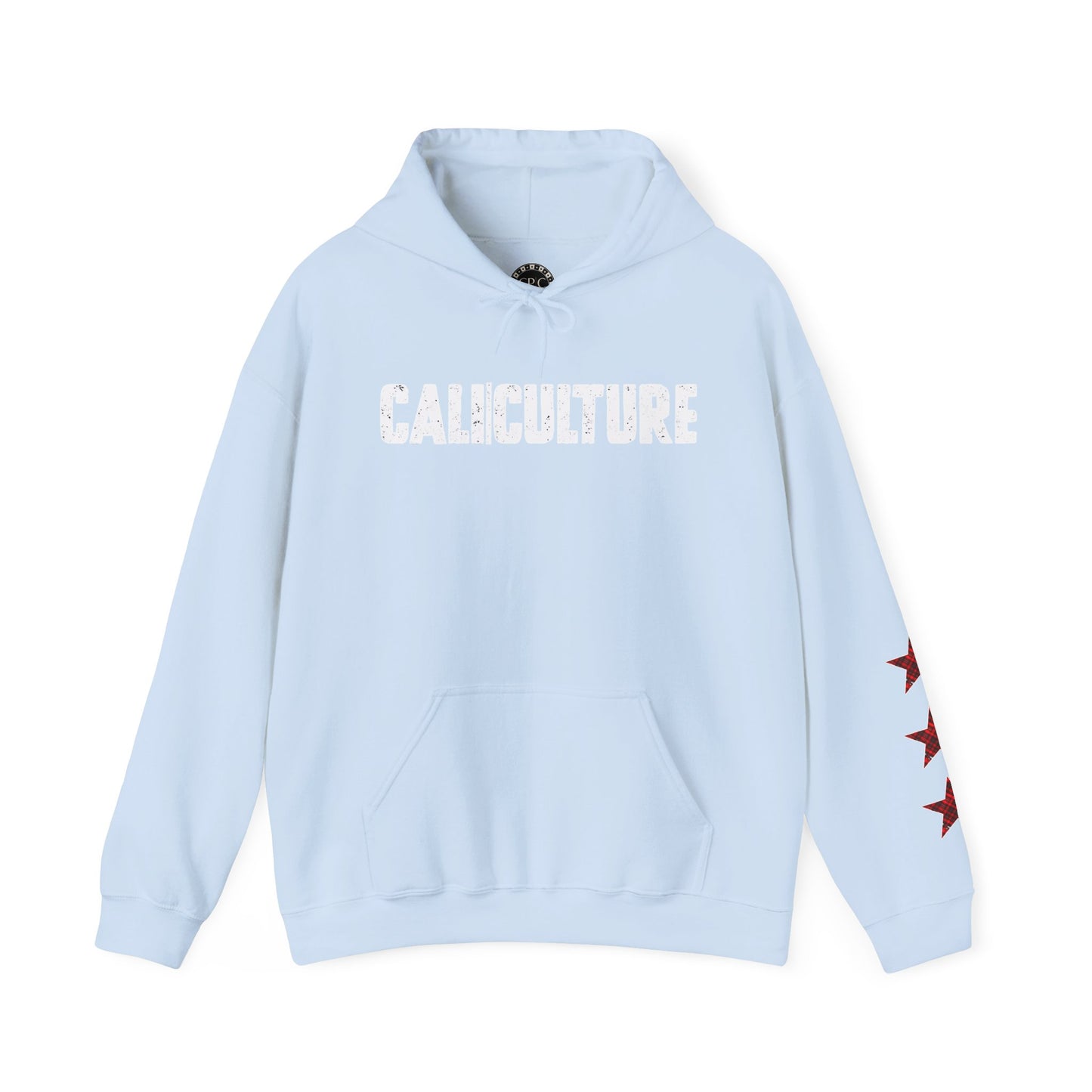 Skate & Surf Collection - CALI | CULTURE, Red Plaid Emblan w Stars Hoodie - CaliPride Clothing