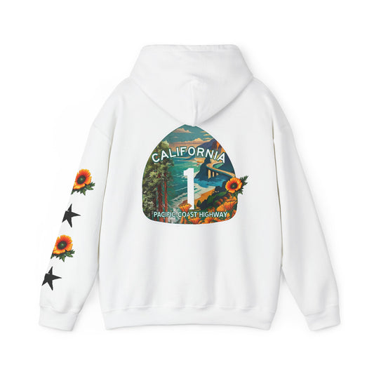 Pacific Coast Highway Hoodie & California Poppies | CaliPride Clothing