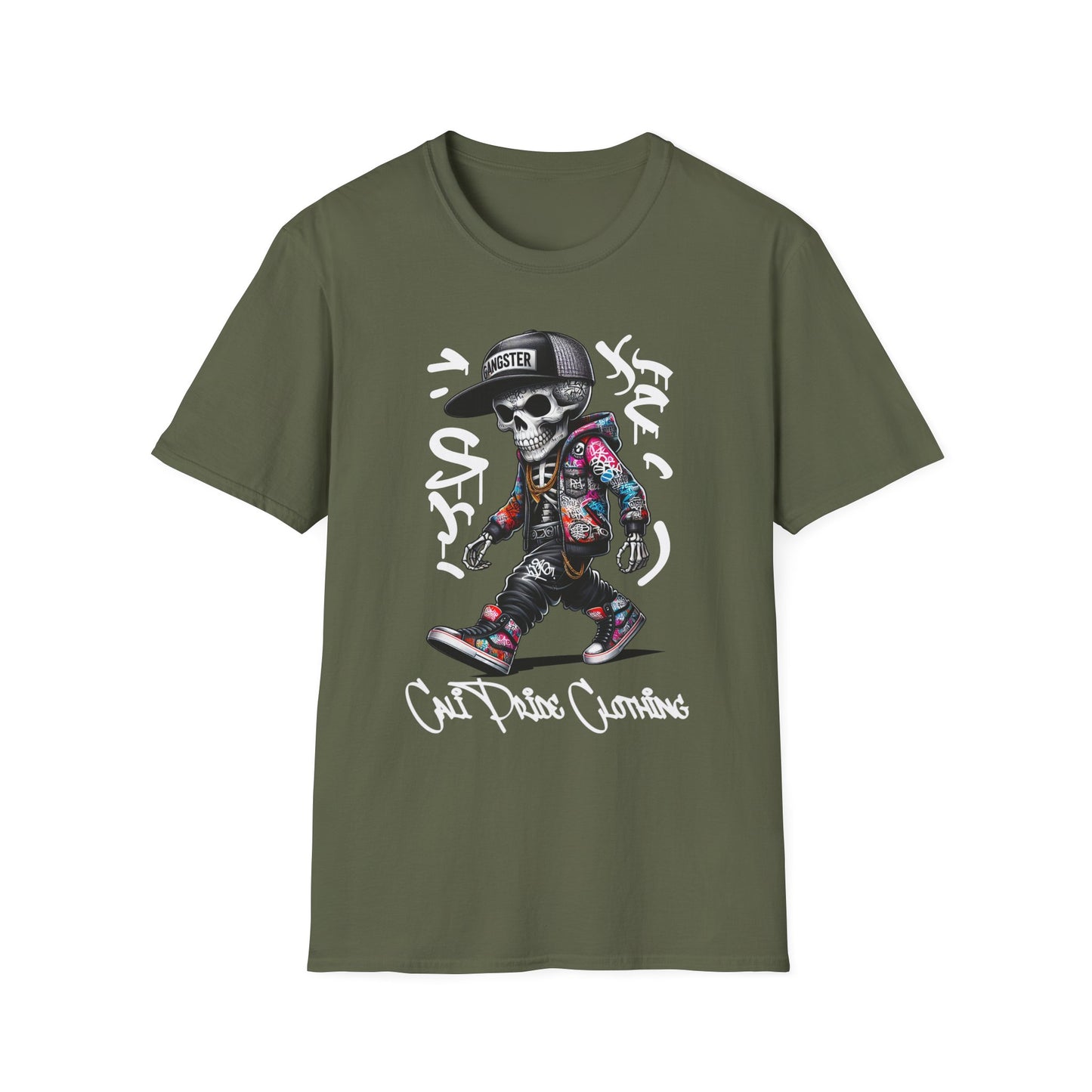 Graffiti Skeleton Artist Graphic T-Shirt