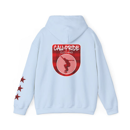 Skate & Surf Collection - CALI | CULTURE, Red Plaid Emblan w Stars Hoodie - CaliPride Clothing