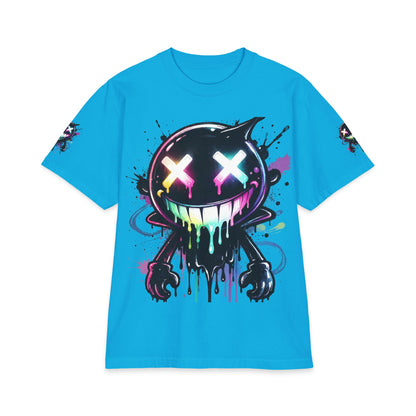 Urban Underground Collection - Neon Drip Smiley, Graphic 4-way T Shirt - CaliPride Clothing