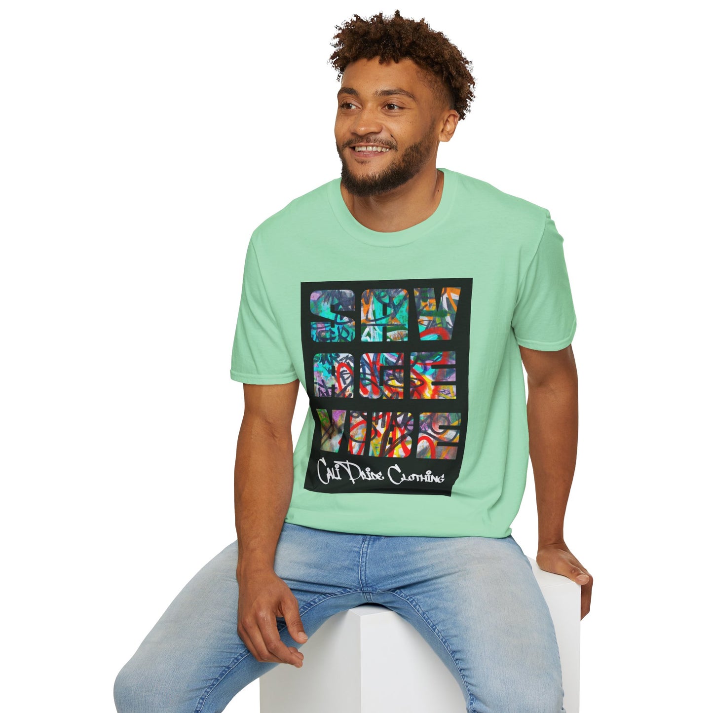 "Savage Vibe Graffiti Block" Series, Multi-color Graffiti w white logo — CaliPride Clothing