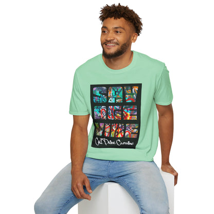 "Savage Vibe Graffiti Block" Series, Multi-color Graffiti w white logo — CaliPride Clothing
