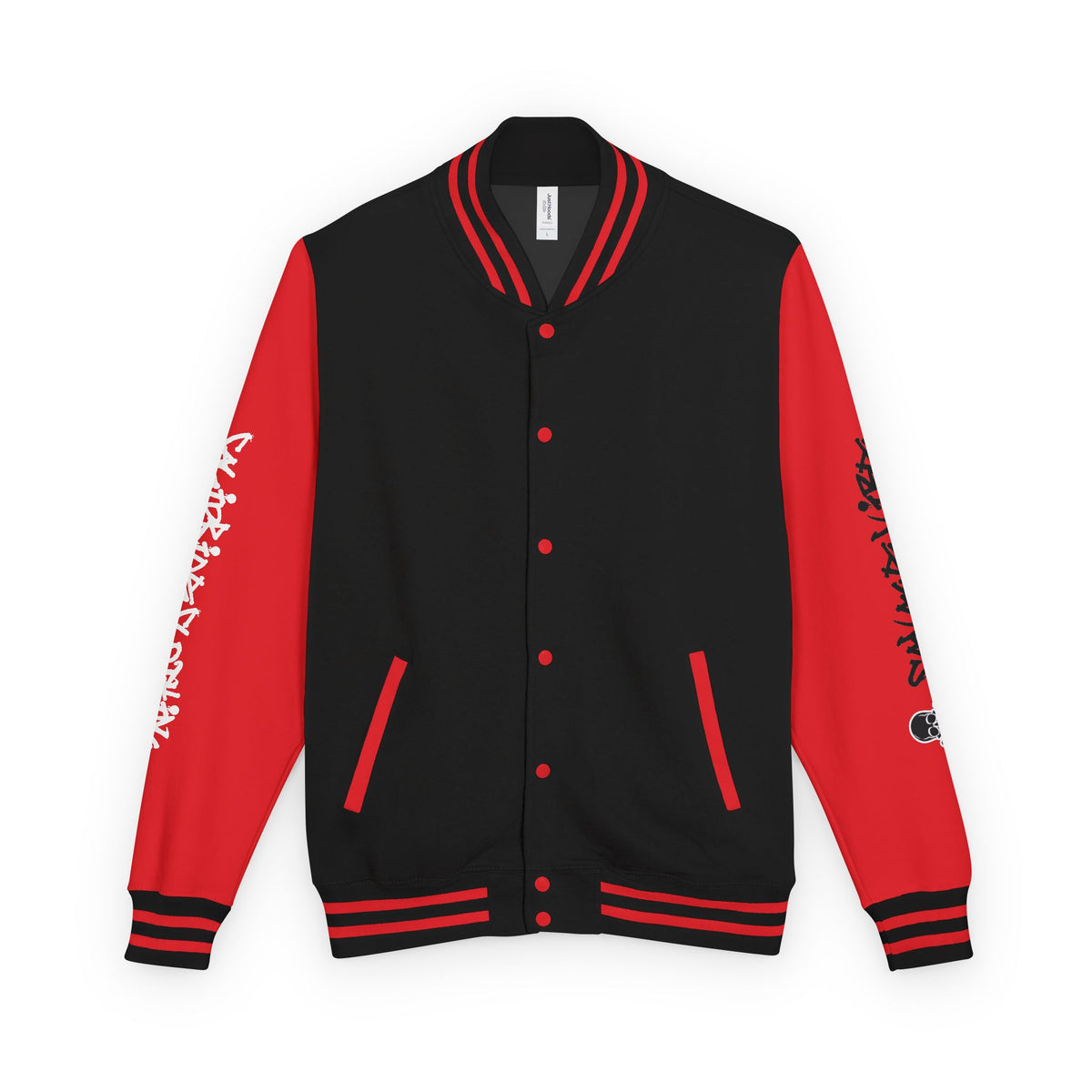 Urban Underground Collection - Savage Vibe, Bone Drop Graphic Letterman Jacket | CaliPride Clothing