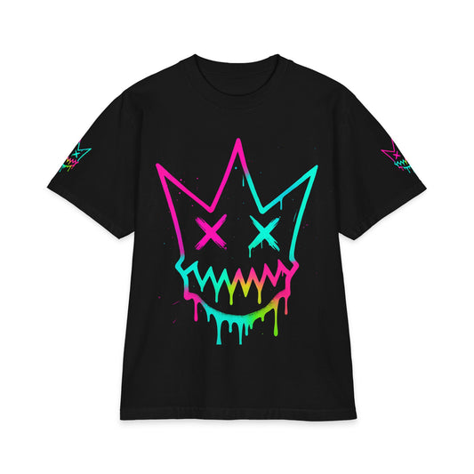 Urban Underground Collection - Neon Drip, Crown Face, Graphic 4-way T Shirt - CaliPride Clothing
