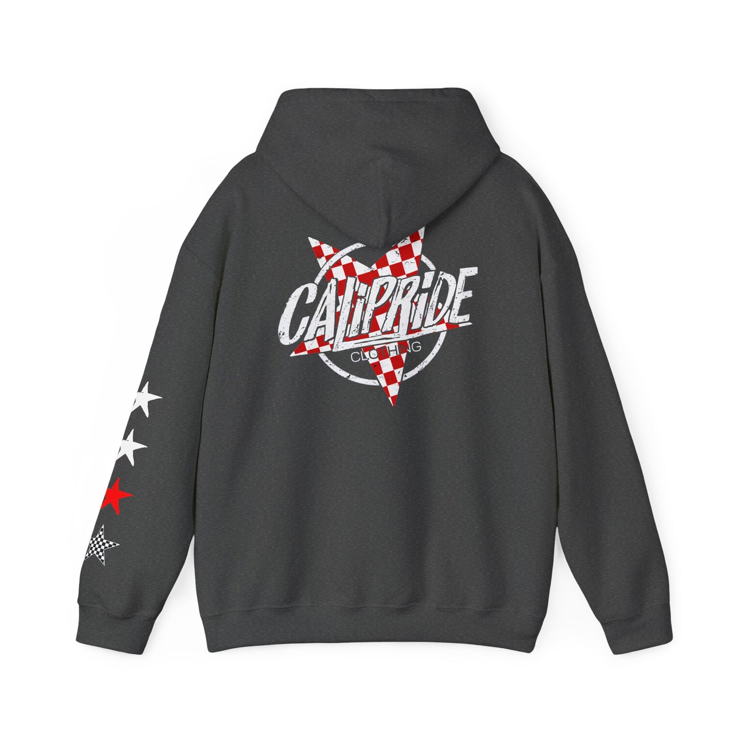 Skate & Surf Collection - Red Checkered Star, Graphic Hoodie | CaliPride Clothing