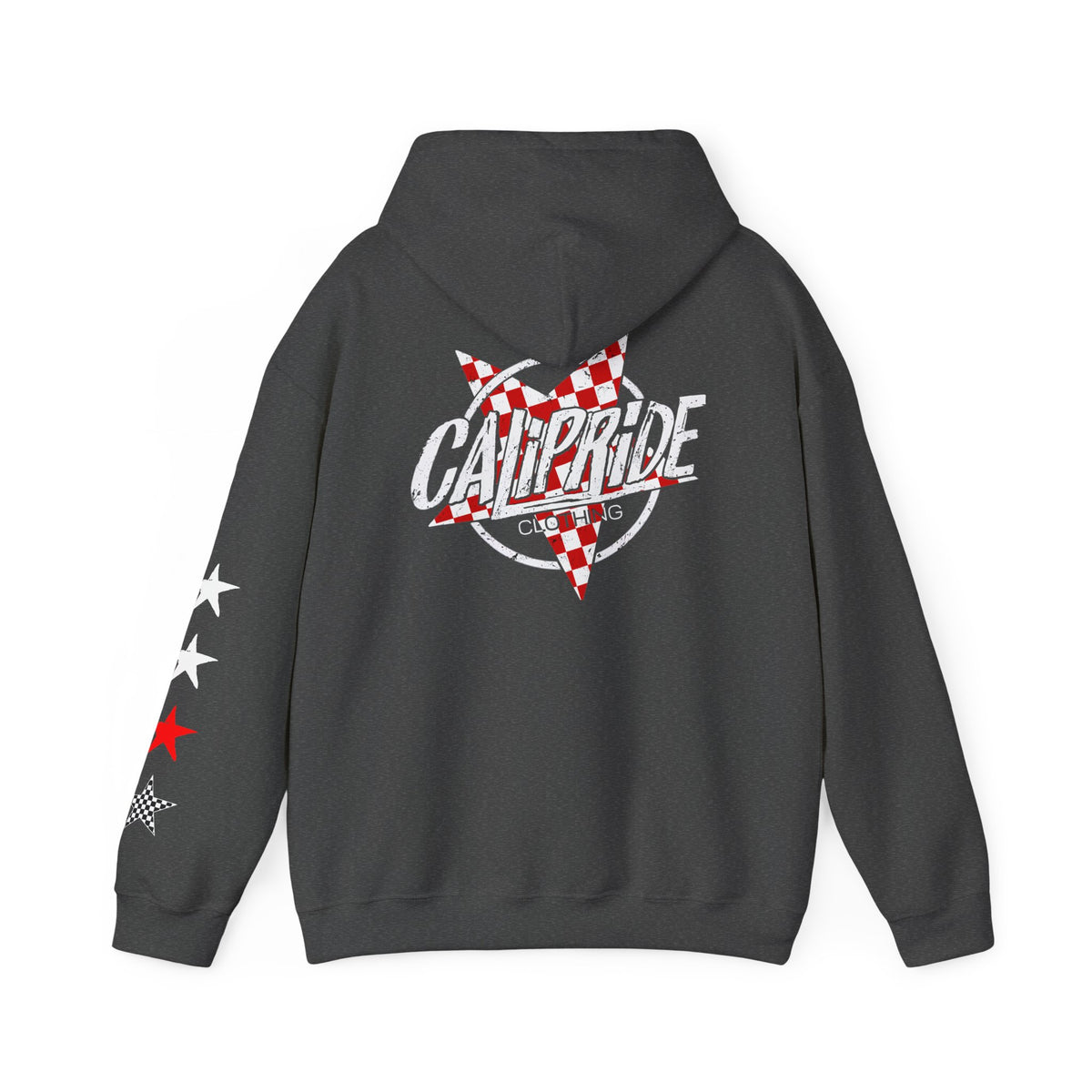 Skate & Surf Collection - Red Checkered Star, Graphic Hoodie | CaliPride Clothing