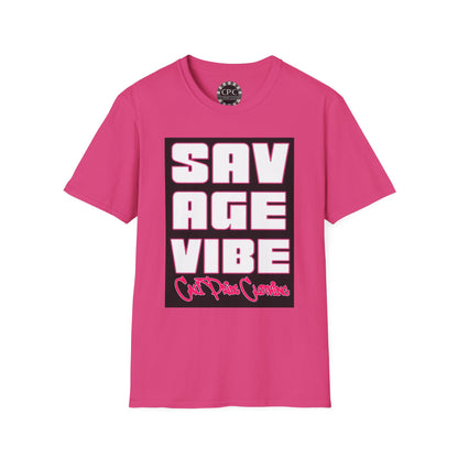 "Savage Vibe Graffiti Block" Series, Neon Pink outlined logo w black — CaliPride Clothing