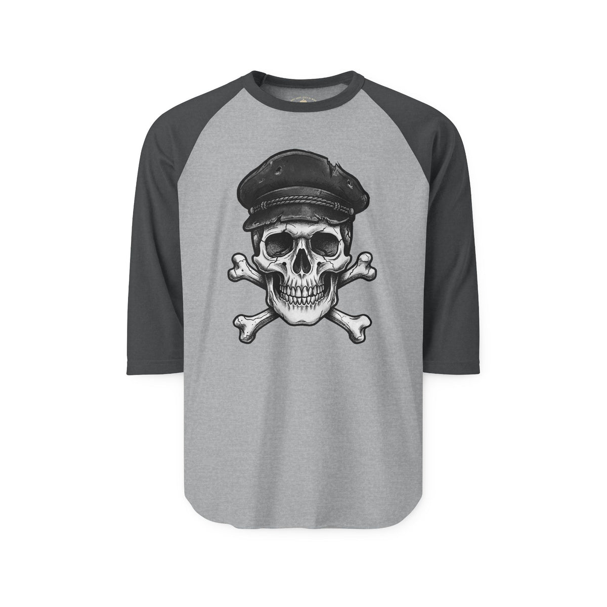 Pacific Works Collection - Raglan, Crossbones Sailor, Vintage Skeleton Graphic Raglan Tee — CaliPride Clothing