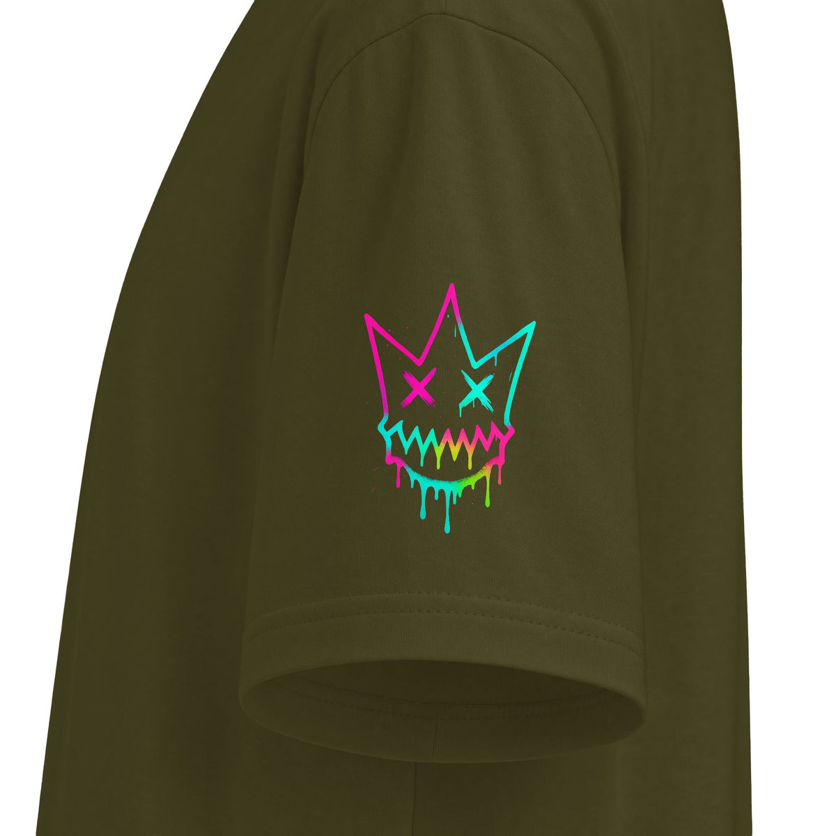 Urban Underground Collection - Neon Drip, Crown Face, Graphic 4-way T Shirt - CaliPride Clothing