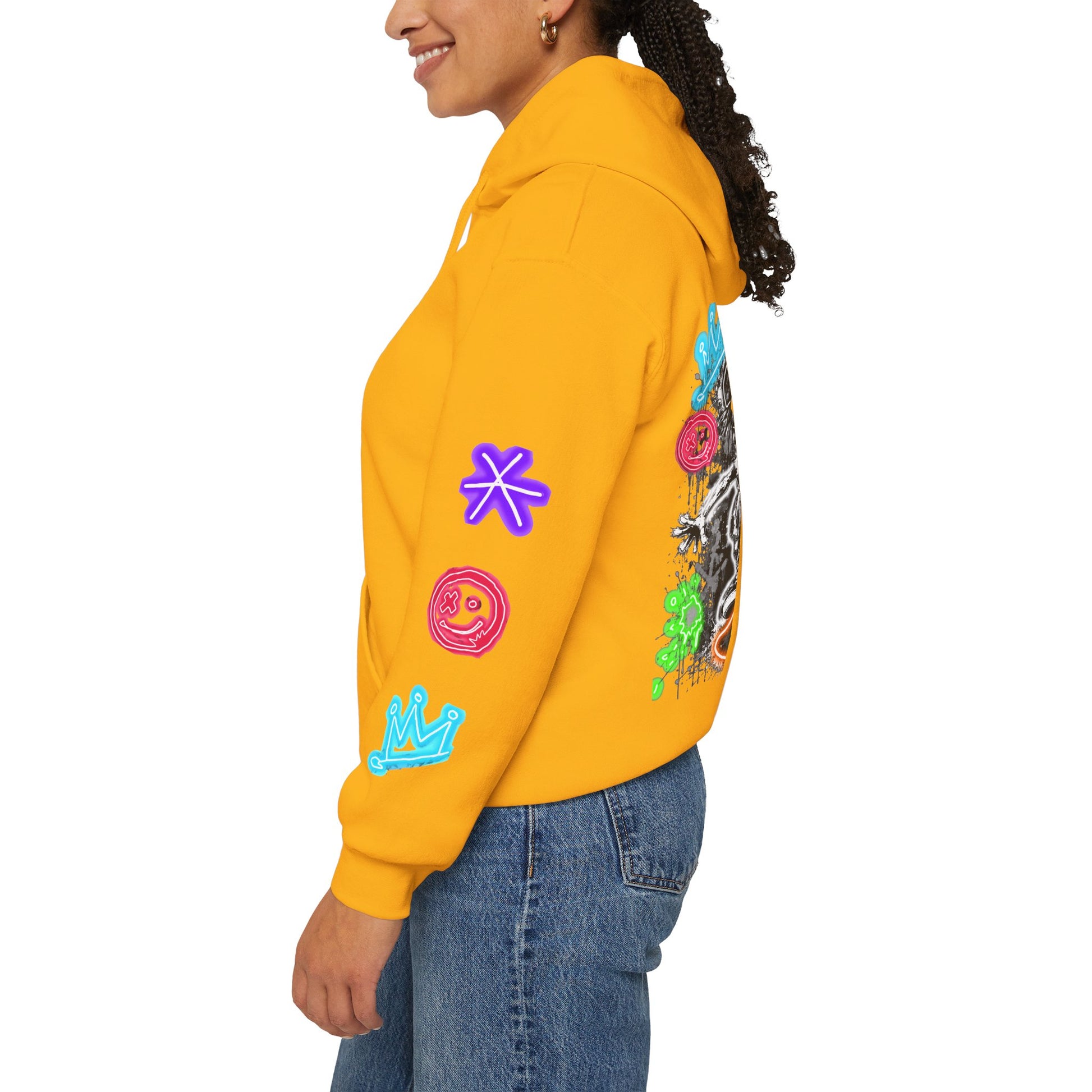Skate & Surf Collection - Neon Skizzy Skater Graphic Hoodie, multiple colors | CaliPride Clothing