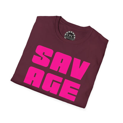 "Savage Vibe Graffiti Block" Series, Solid Neon Pink T Shirt — CaliPride Clothing