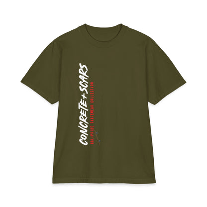 Concrete & Scars Skatewear Collection - Concrete Scars + Skateboard, Graphic T‑Shirt — CaliPride Clothing