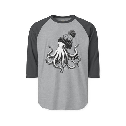 Pacific Works Collection - Raglan, Hipster Octopus Graphic Raglan Tee — CaliPride Clothing