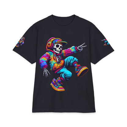 Urban Underground Collection - Neon Drip, Skeleton Jam, Graphic 4-way T Shirt - CaliPride Clothing