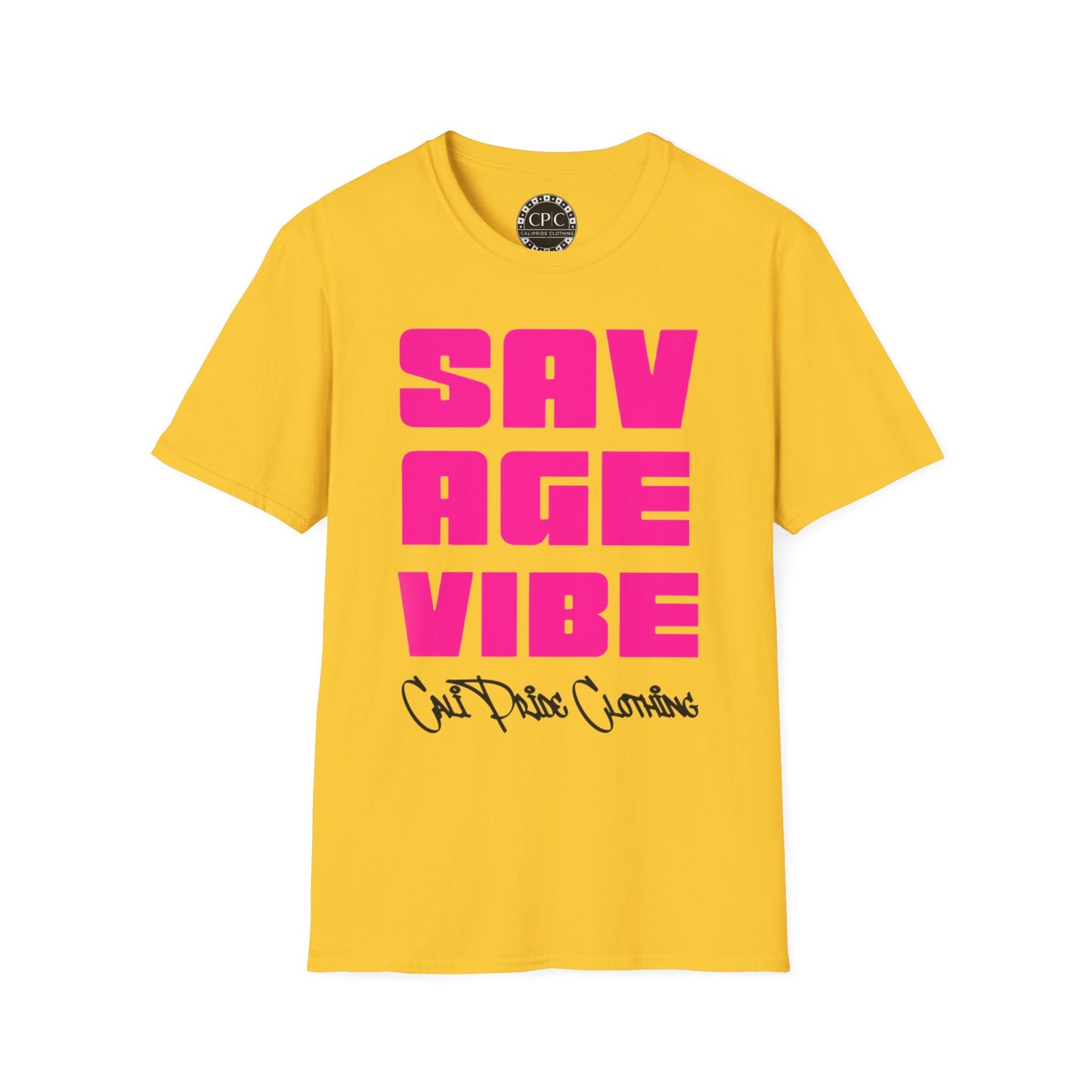 "Savage Vibe Graffiti Block" Series, Solid Neon Pink T Shirt — CaliPride Clothing