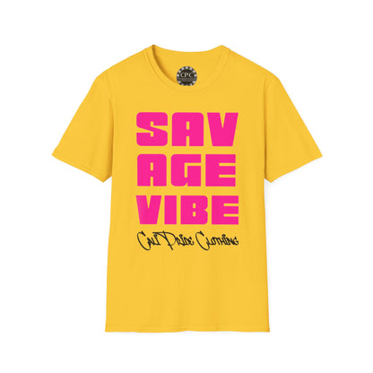 "Savage Vibe Graffiti Block" Series, Solid Neon Pink T Shirt — CaliPride Clothing